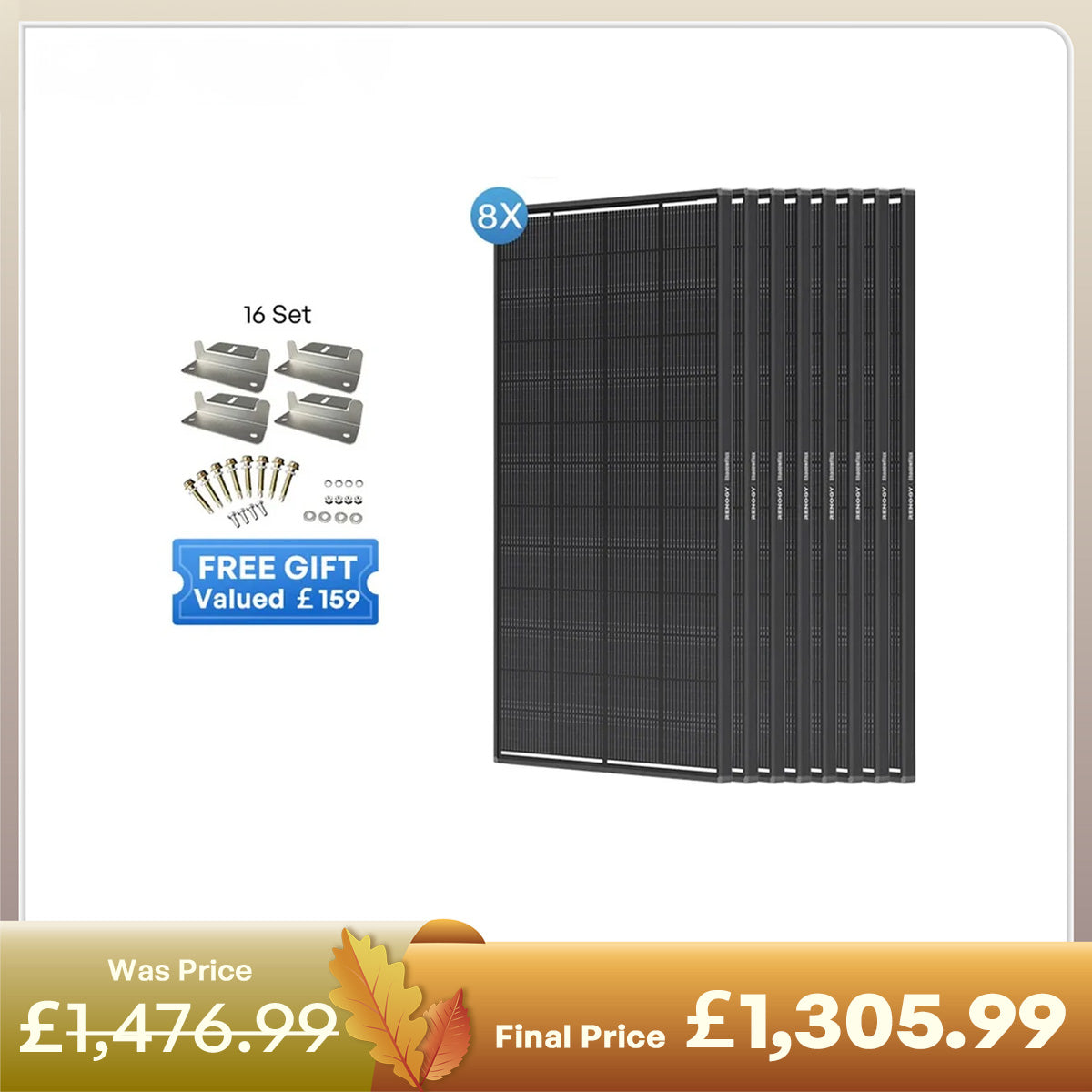 ShadowFlux 12V 200W Anti-Shading Solar Panel