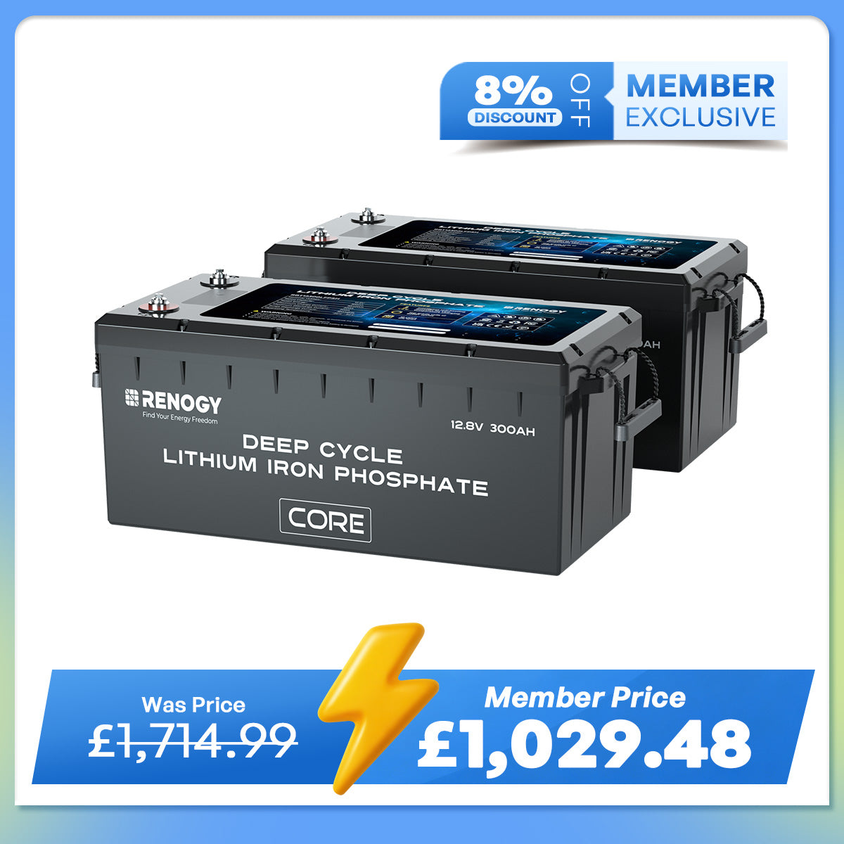 Core - 12V 300Ah Core Series Deep Cycle Lithium Iron Phosphate Battery w/Self-Heating