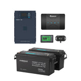 5.12kWh Hybrid Power System | 3000W Inverter Charger, 200Ah LiFePO4 Batteries