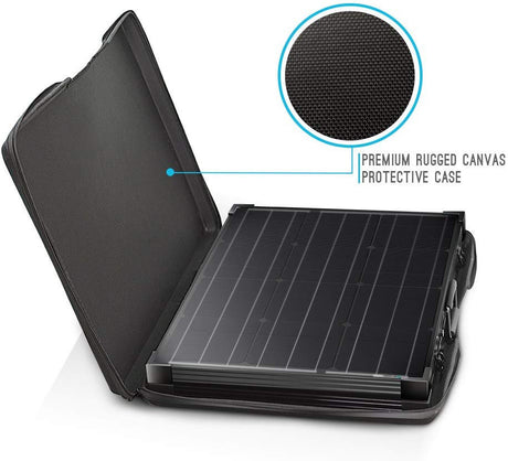 100 Watt 12 Volt Mono Foldable Portable Solar Suitcase with Voyager Waterproof Charge Controller
