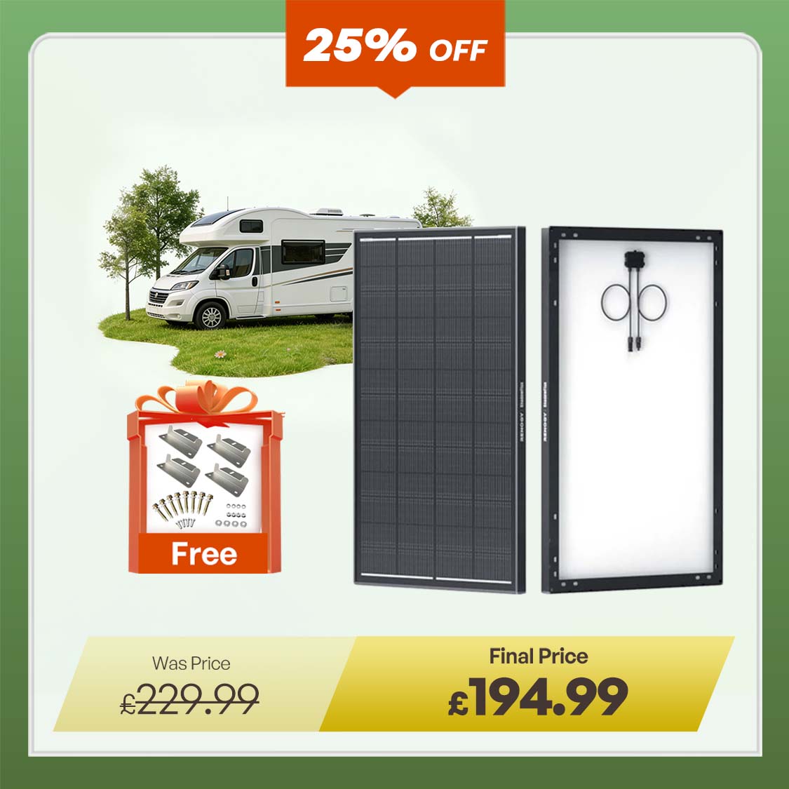 ShadowFlux 12V 200W 120W Anti-Shading Solar Panel