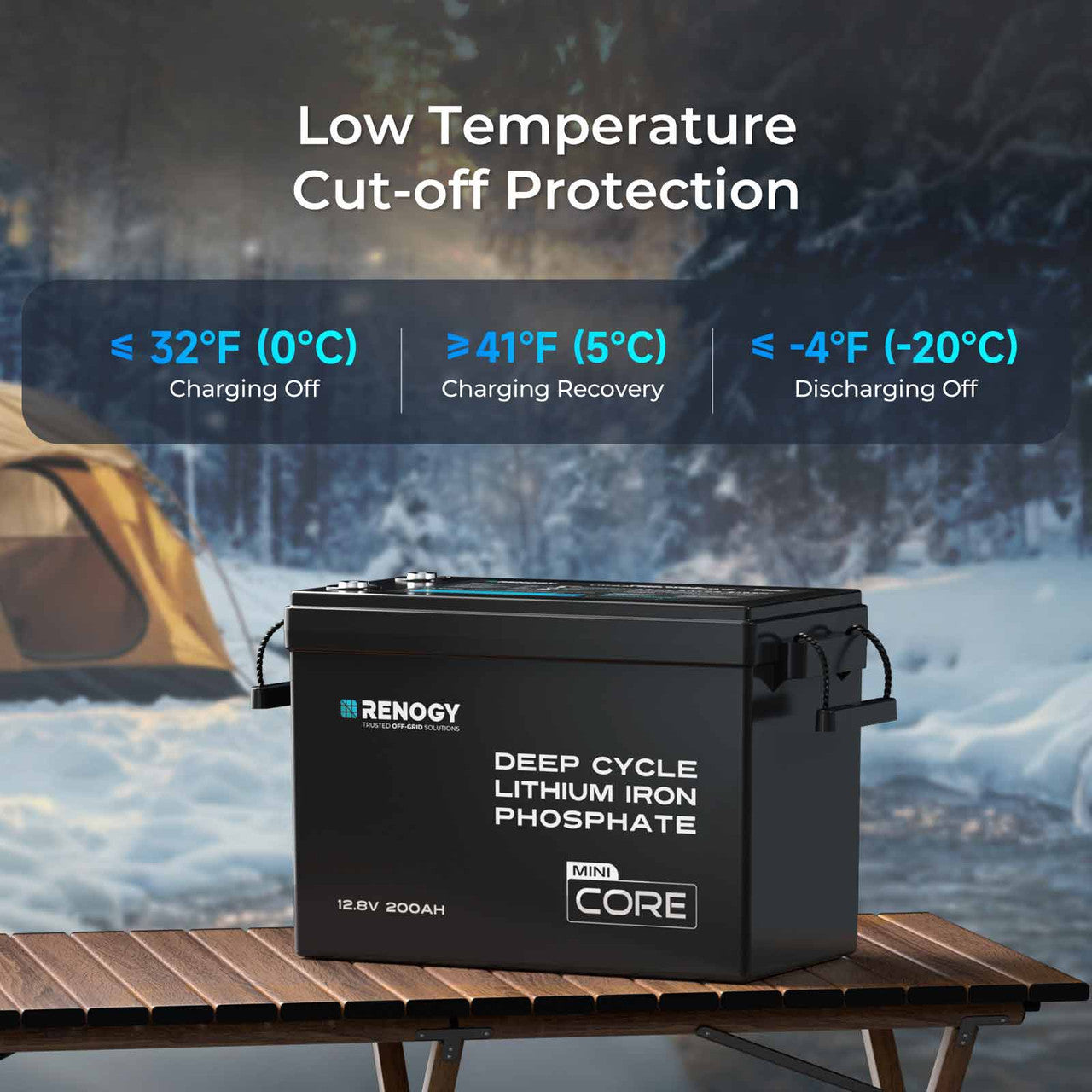 Core Mini - 12.8V 200Ah LiFePO4 Battery w/ Low-Temperature Protection