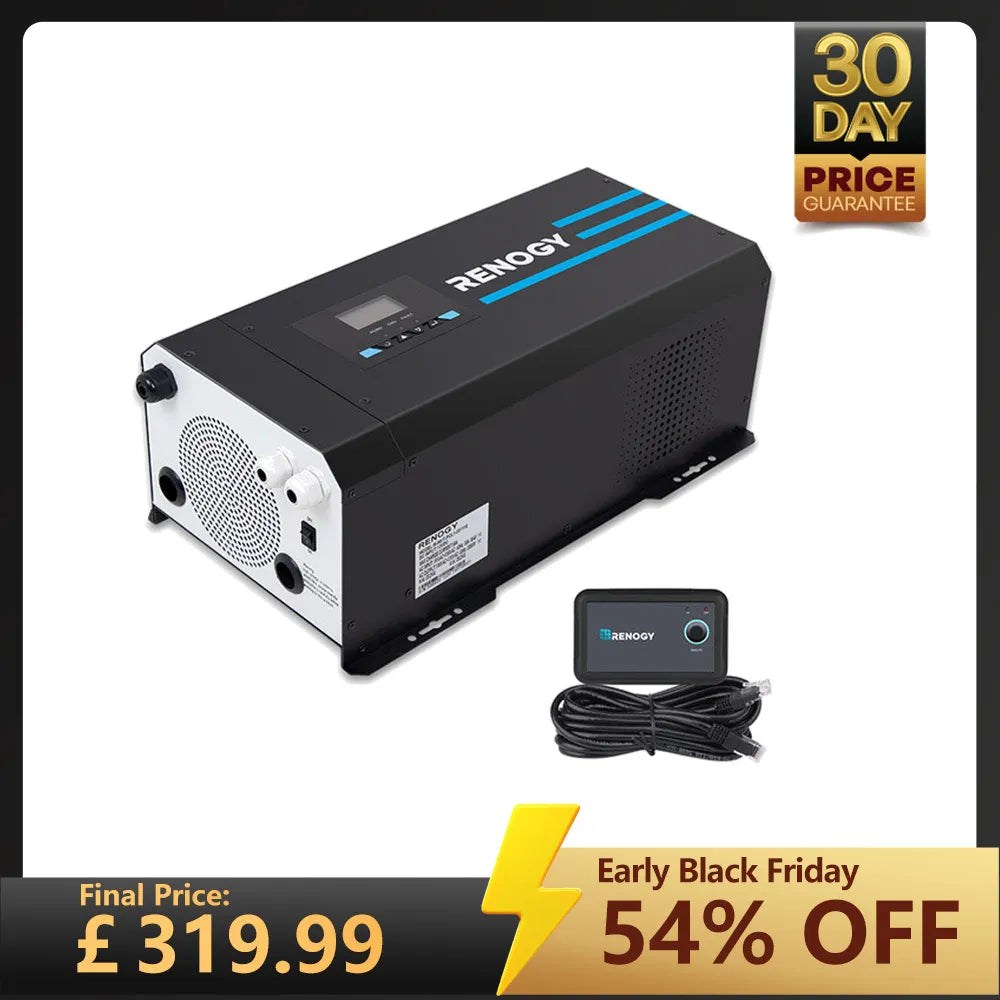 3000W/2000W 12V Pure Sine Wave Inverter Charger w/ LCD