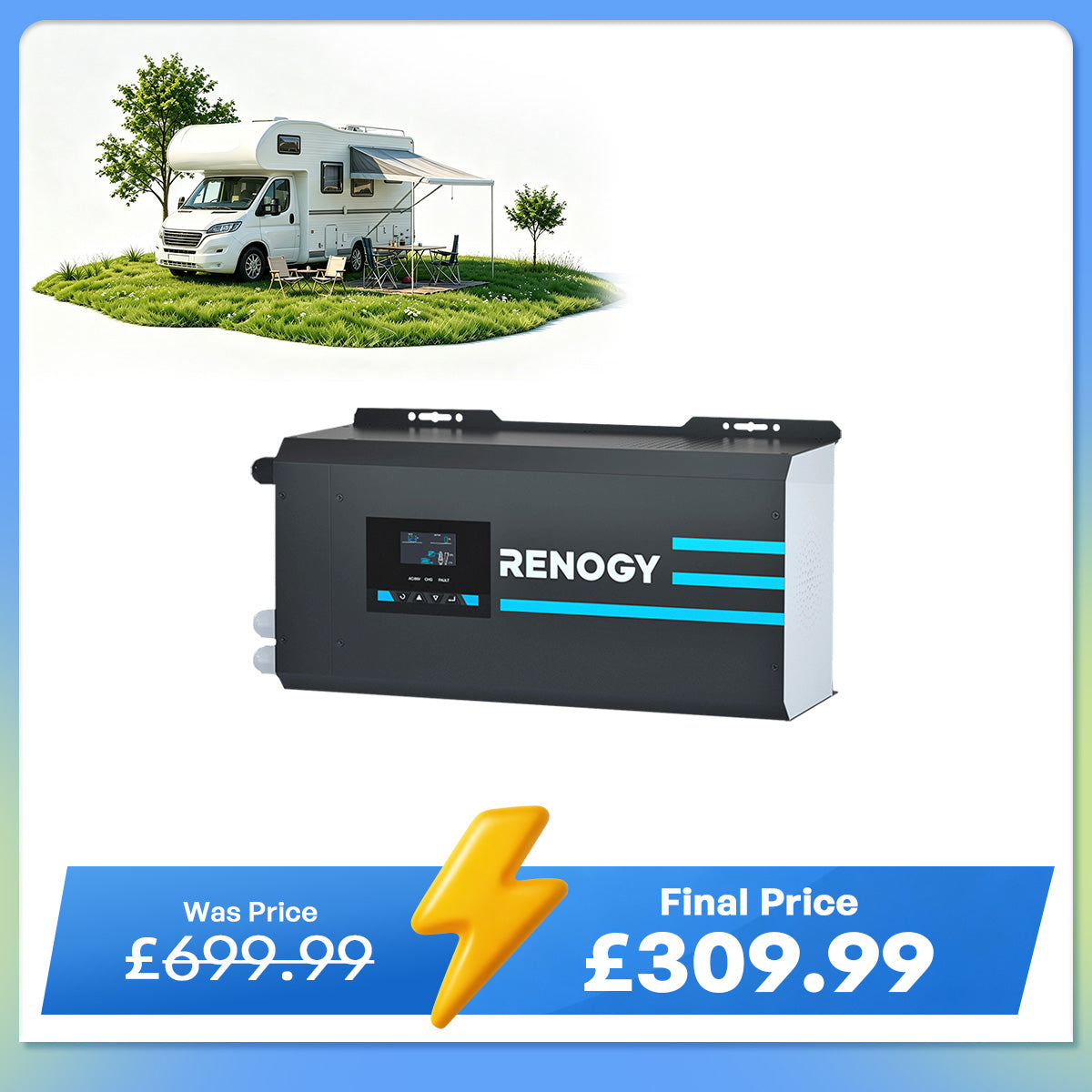 2000W 12V Pure Sine Wave Inverter Charger w/ LCD