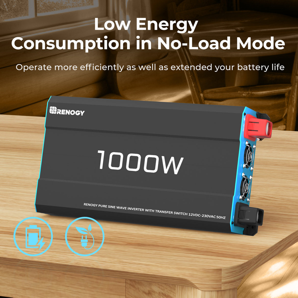 1000W 12V to 230V Pure Sine Wave Inverter Consumption in No-Load Mode