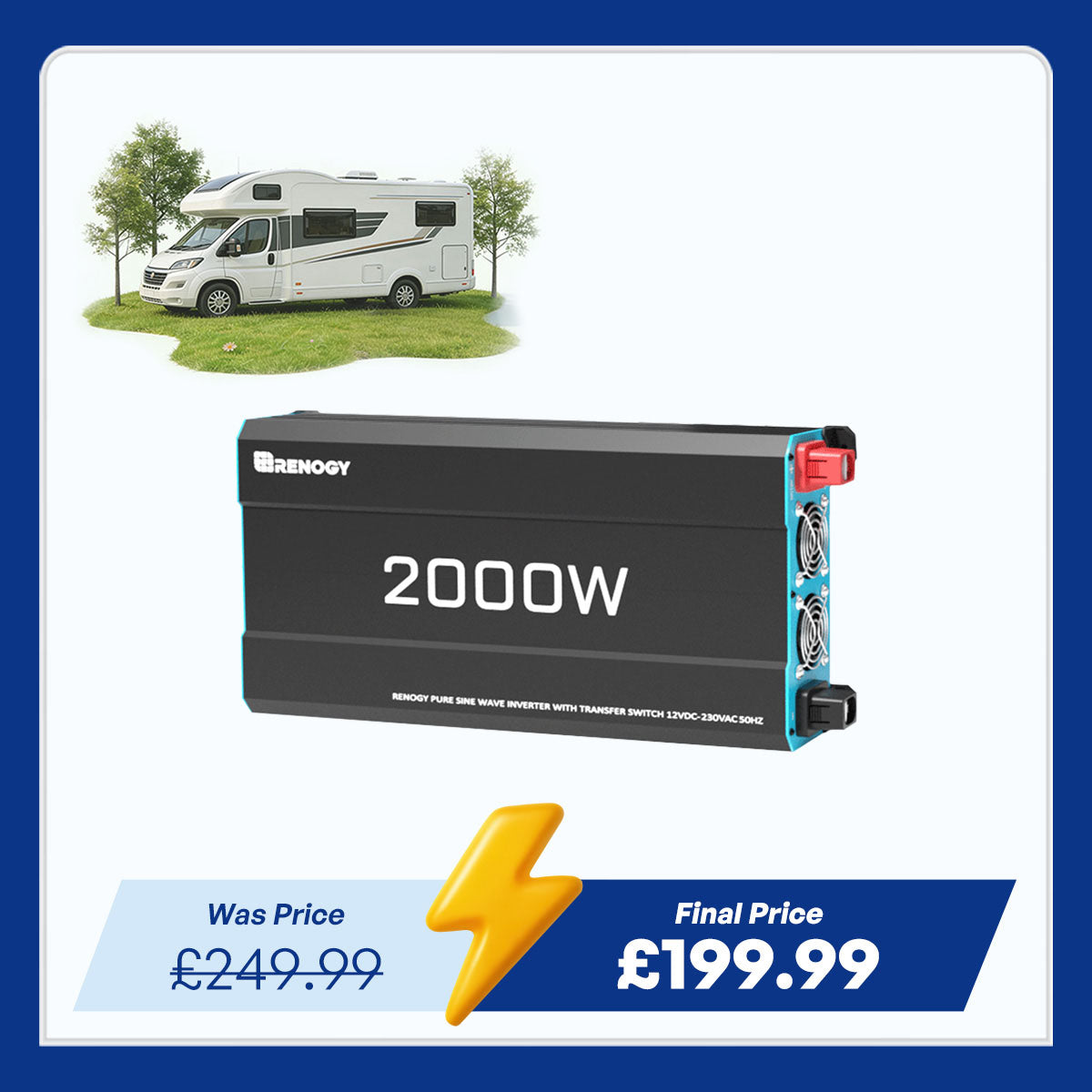 12V 2000W Pure Sine Wave Inverter with UPS Backup