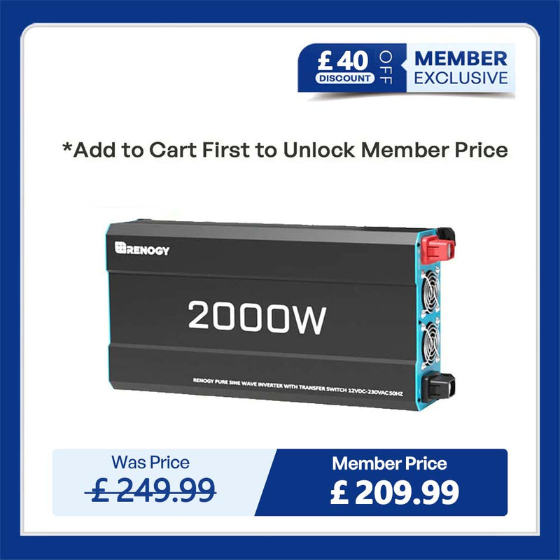 2000W Pure Sine Wave Inverter 12V to 230V with UPS Backup