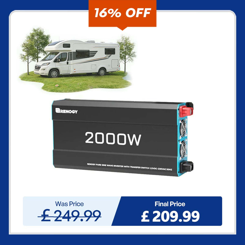 2000W Pure Sine Wave Inverter 12V to 230V with UPS Backup