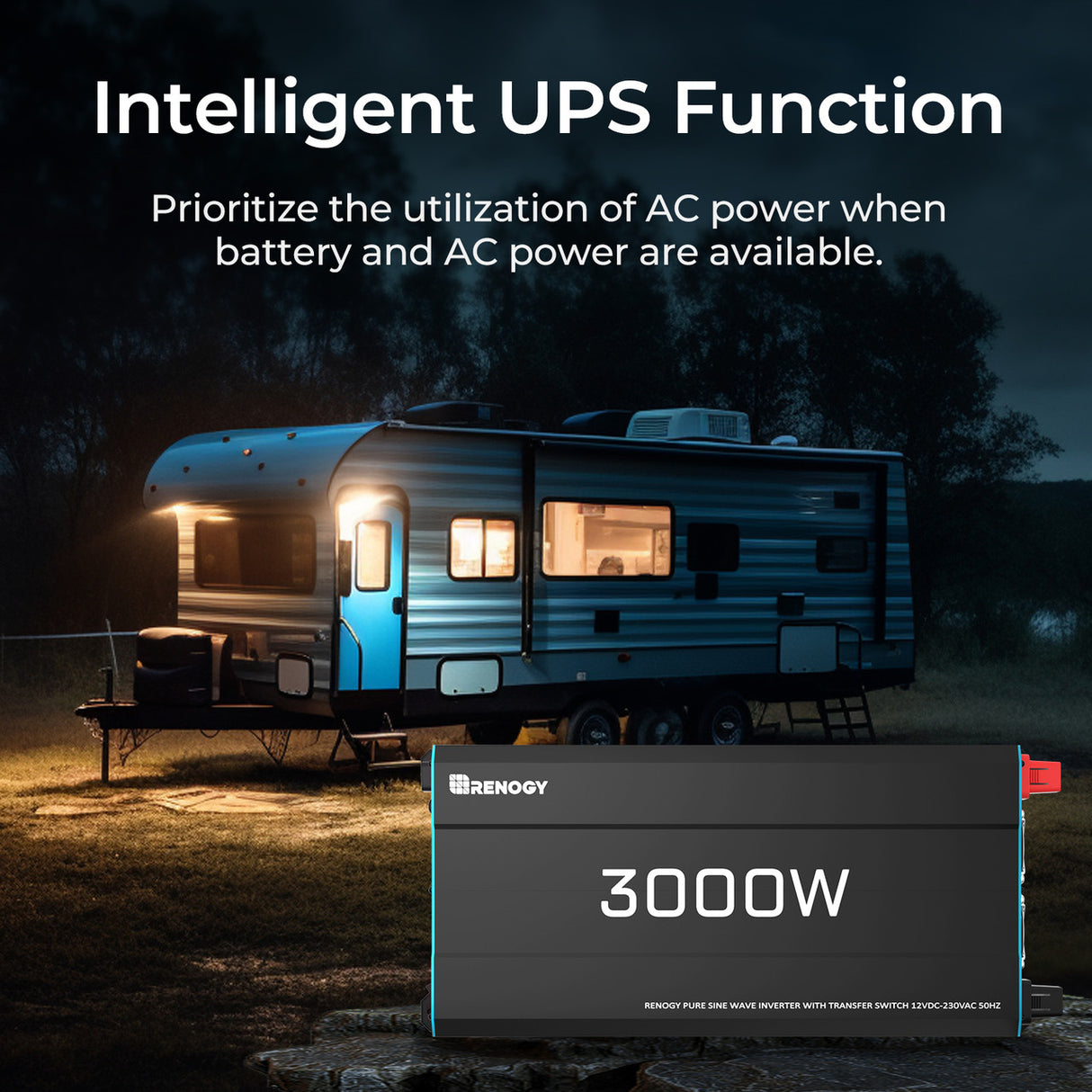3000W 12V to 230V/240V Pure Sine Wave Inverter With Intelligent UPS Function