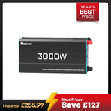 3000W 12V Solar Inverter Pure Sine Wave DC to AC for Camper Van Motorhome Off-Grid