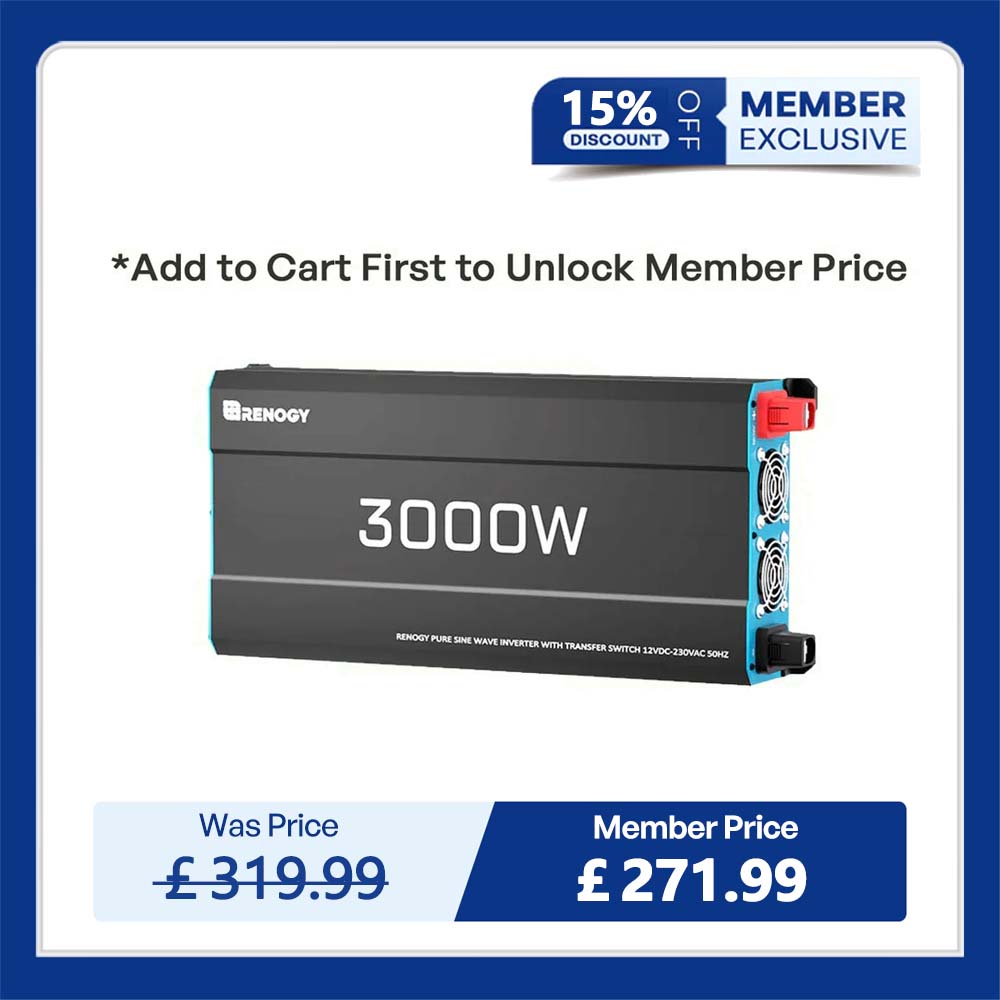 Pure Sine Wave Inverter 12V to 230V with UPS Backup 1000W / 2000W / 3000W