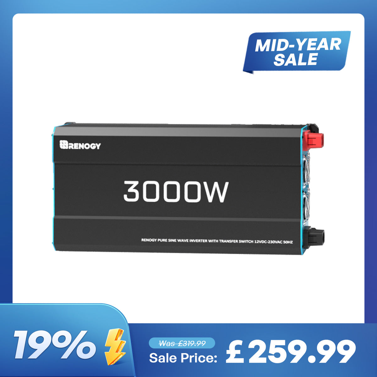 12V 3000W Pure Sine Wave Inverter with UPS Backup