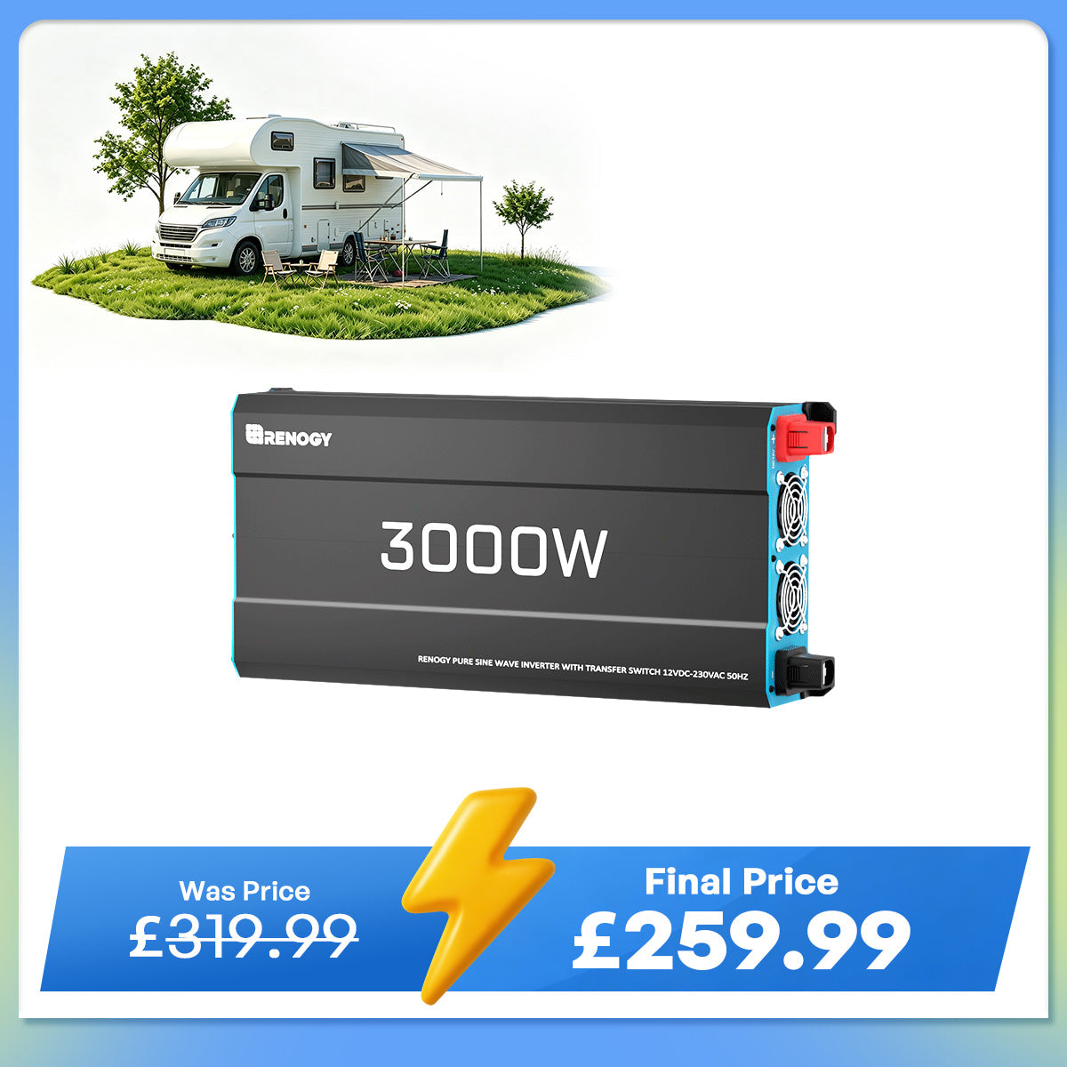 12V 3000W Pure Sine Wave Inverter with UPS Backup
