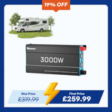 3000W 12V Solar Inverter Pure Sine Wave DC to AC for Camper Van Motorhome Off-Grid