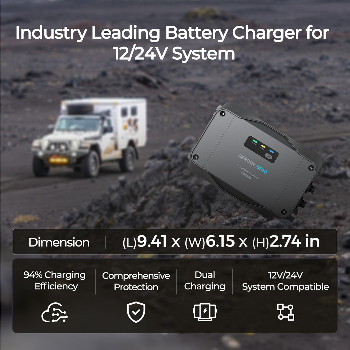 REGO 12V/24V 30A DC-DC Battery Charger