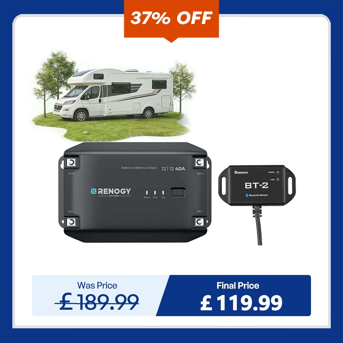 12V 40A DC to DC Battery Charger