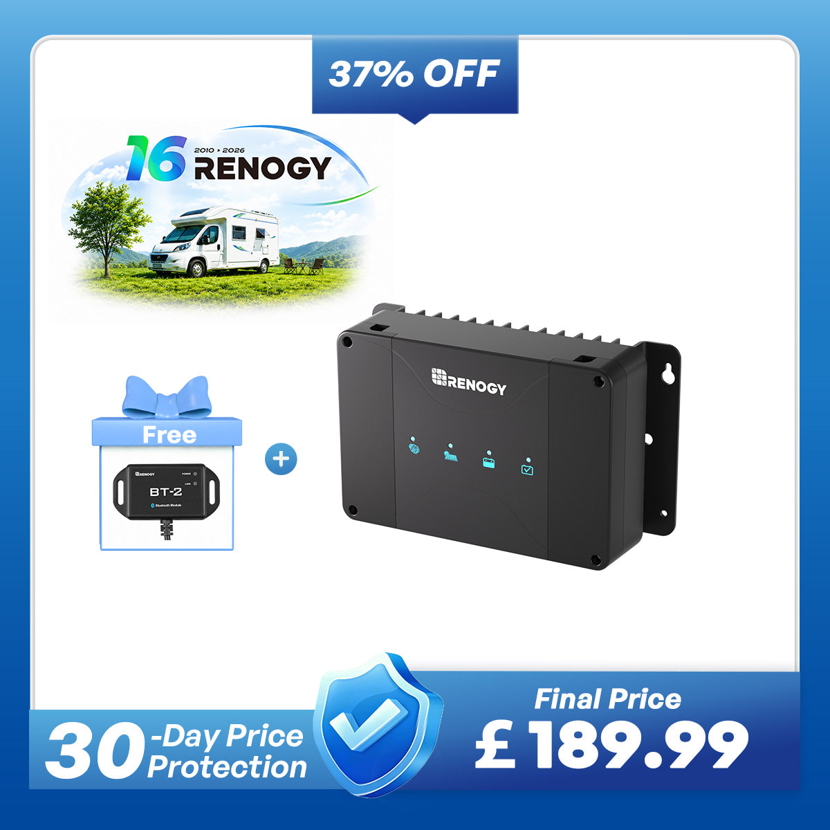 12V 50A DC-DC On-Board Battery Charger with MPPT