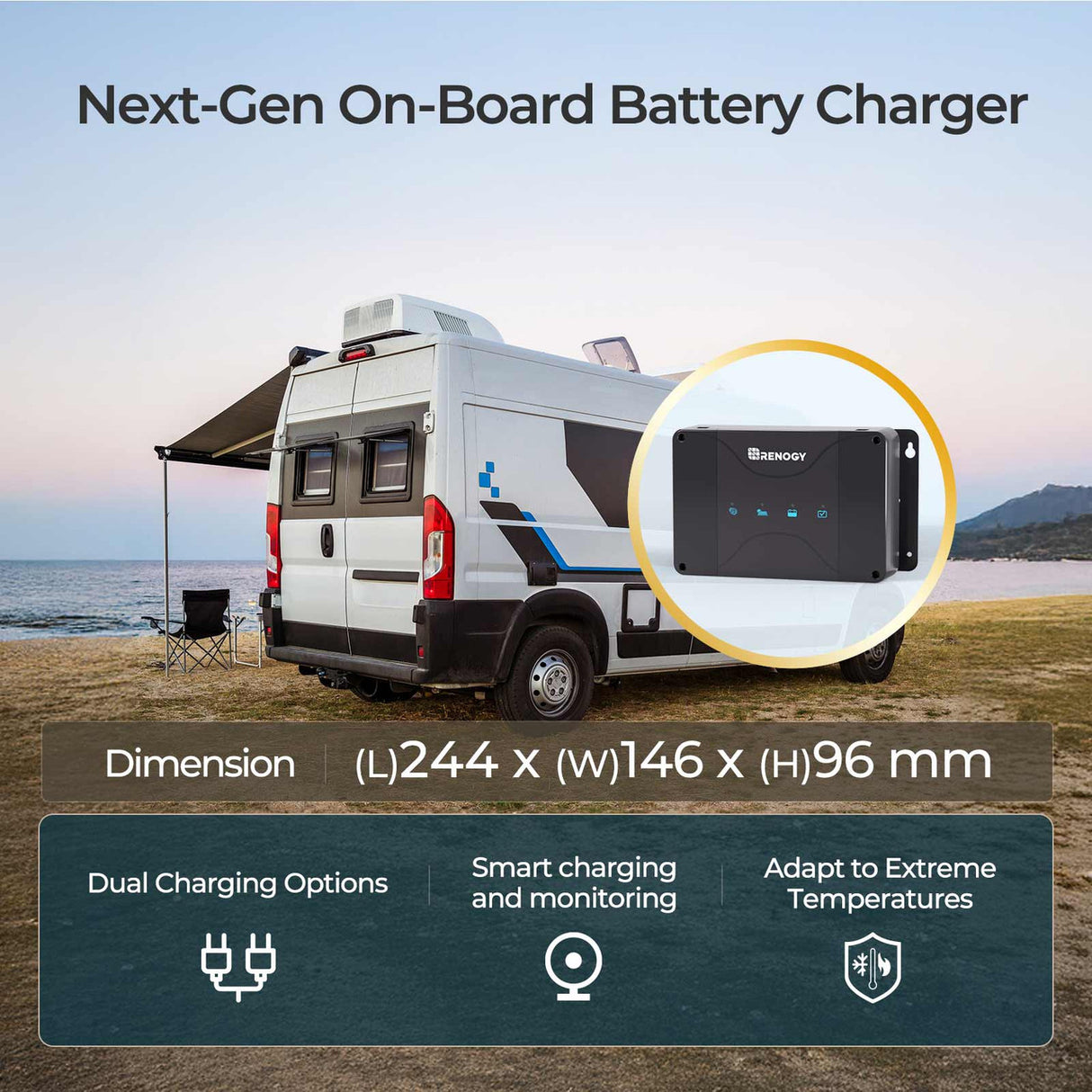 DCC50S 12V 50A DC-DC On-Board Battery Charger with MPPT(New Version)