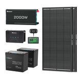 2.56kWh Motorhome Power Kit | 2 Pack 100Ah LiFePO4 Battery, 2000W Inverter