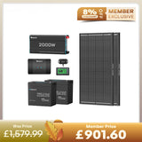 2.56kWh Motorhome Power Kit | 2 Pack 100Ah LiFePO4 Battery, 2000W Inverter