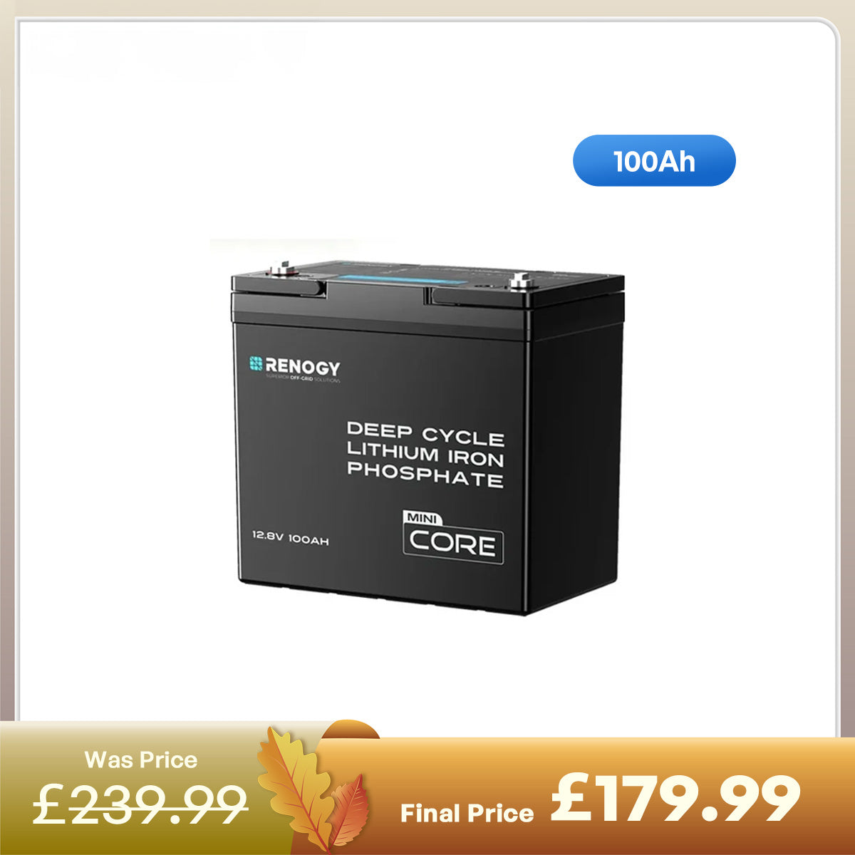Core Mini 12.8V 100Ah Lithium Iron Phosphate Battery