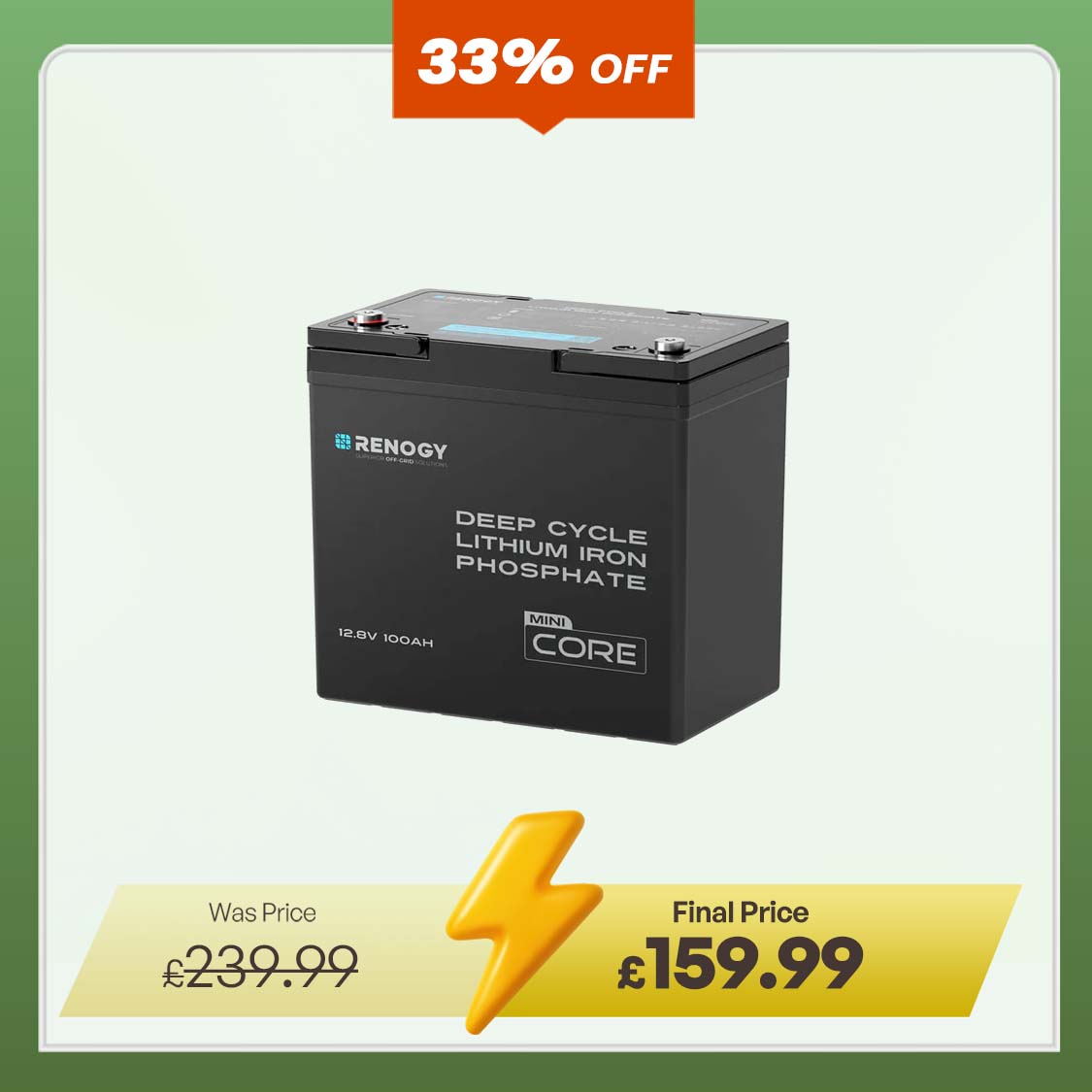 Core Mini- 12.8V 100Ah Lithium Iron Phosphate Battery