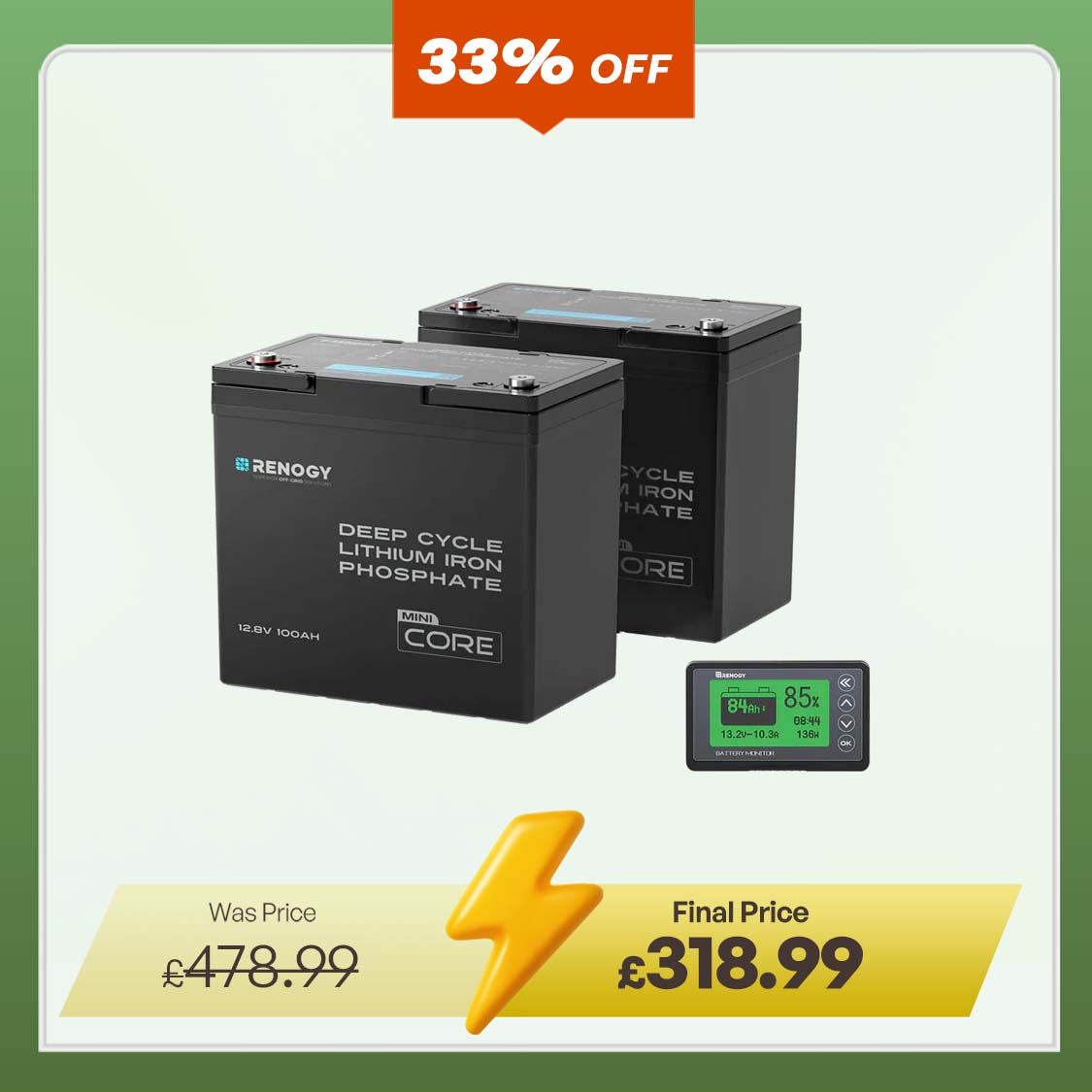 Core Mini- 12.8V 100Ah Lithium Iron Phosphate Battery