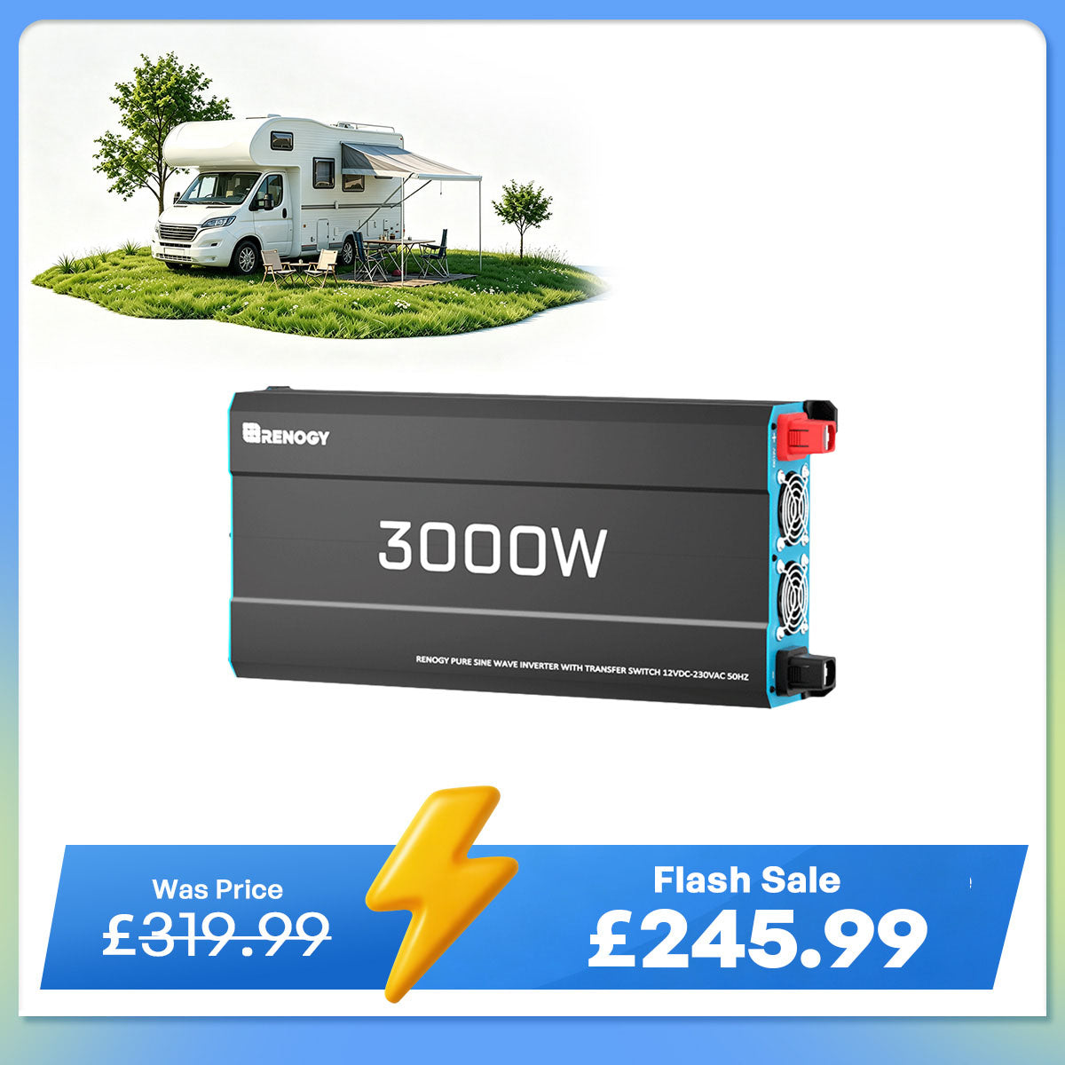 12V 2000W Pure Sine Wave Inverter with UPS Backup