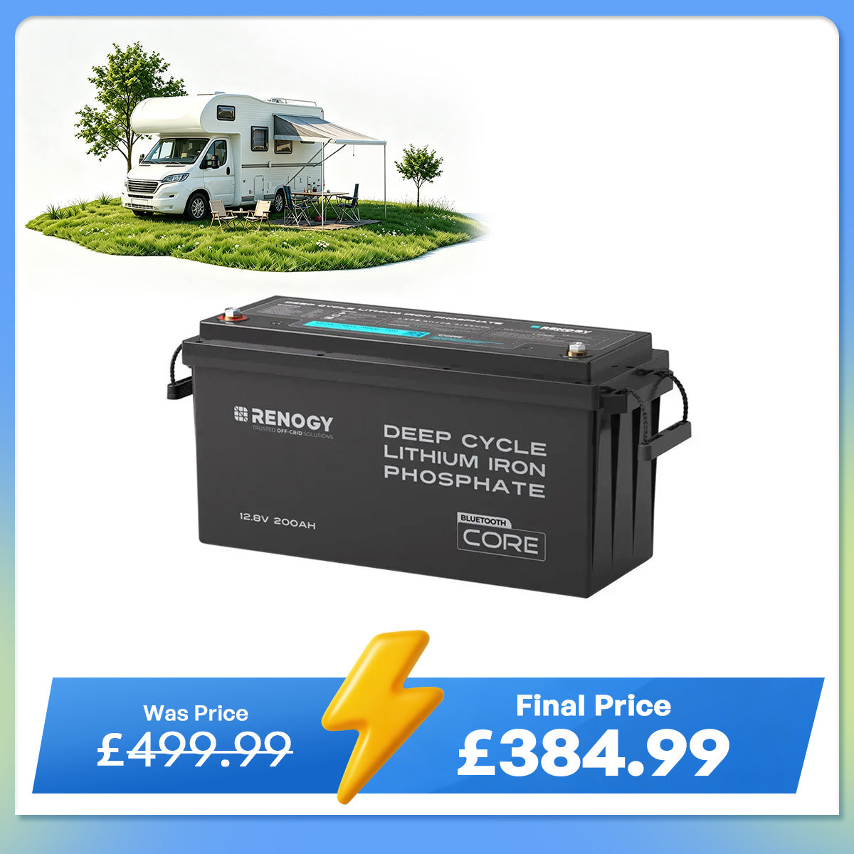 Core - 12V 200Ah Lithium Iron Phosphate Battery w/ Bluetooth