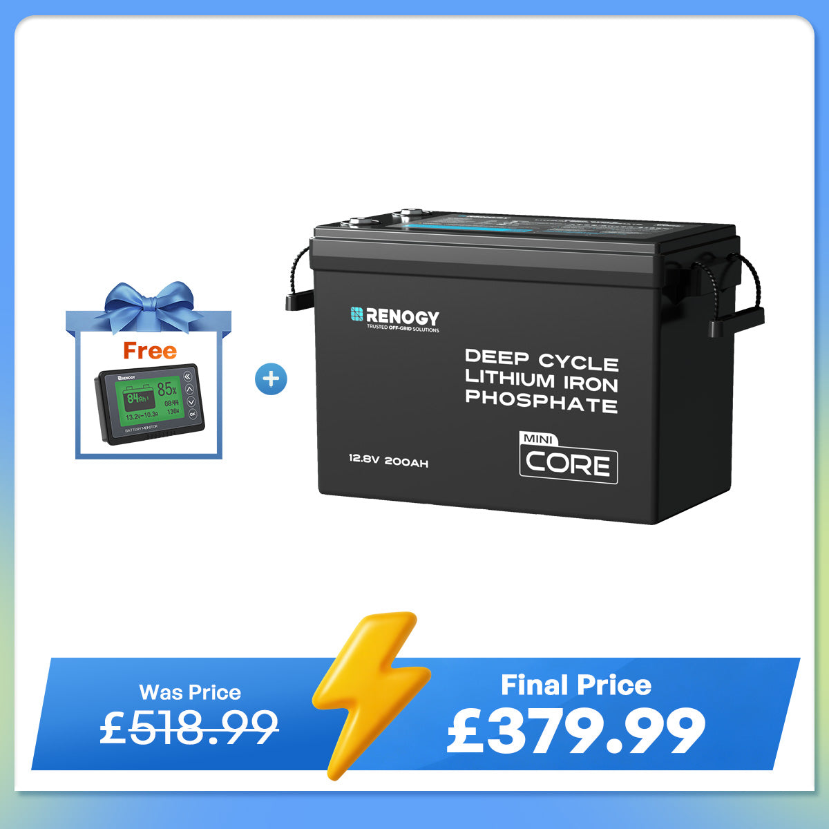 Core Mini - 12.8V 200Ah LiFePO4 Battery w/ Low-Temperature Protection