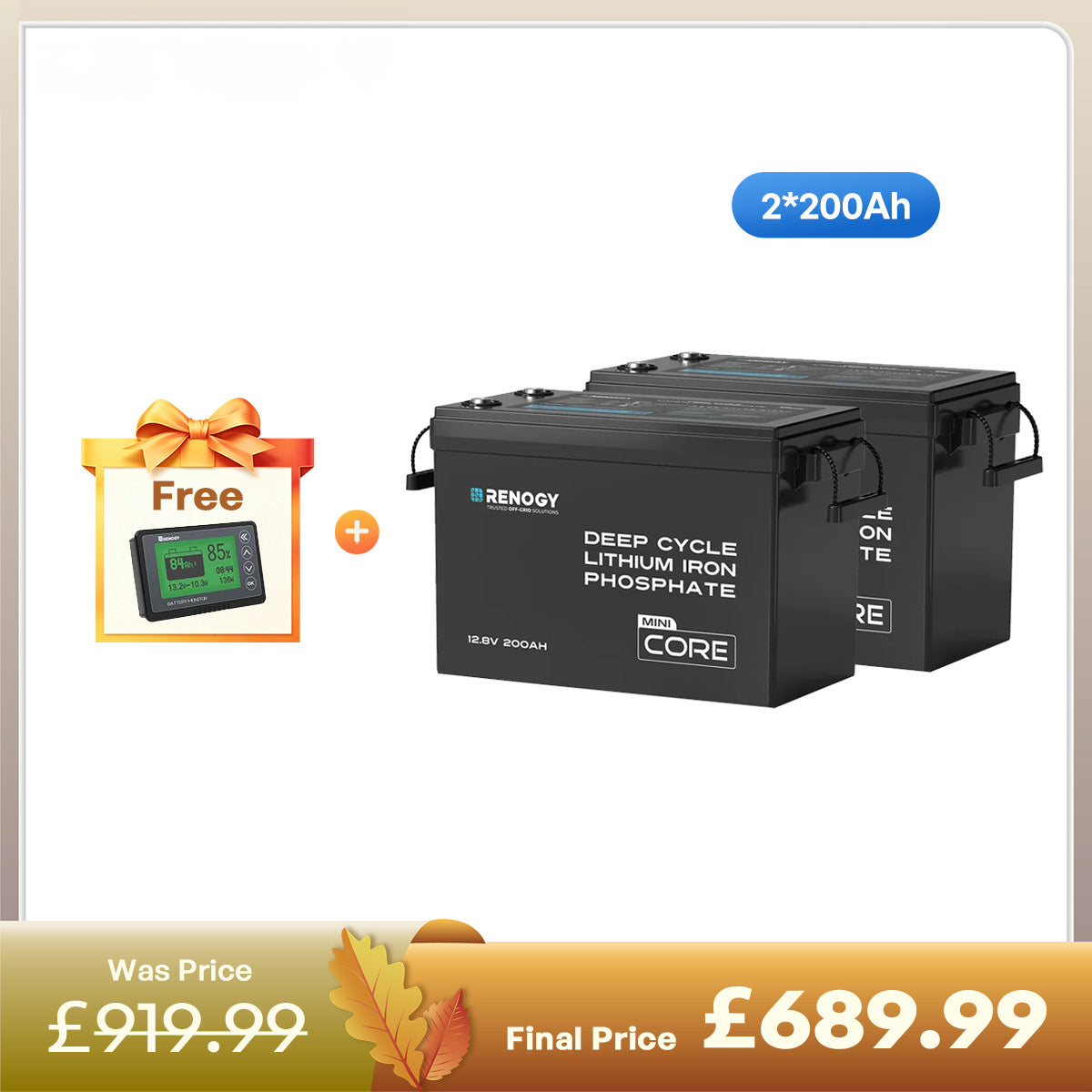Core Mini - 12.8V 200Ah LiFePO4 Battery w/ Low-Temperature Protection