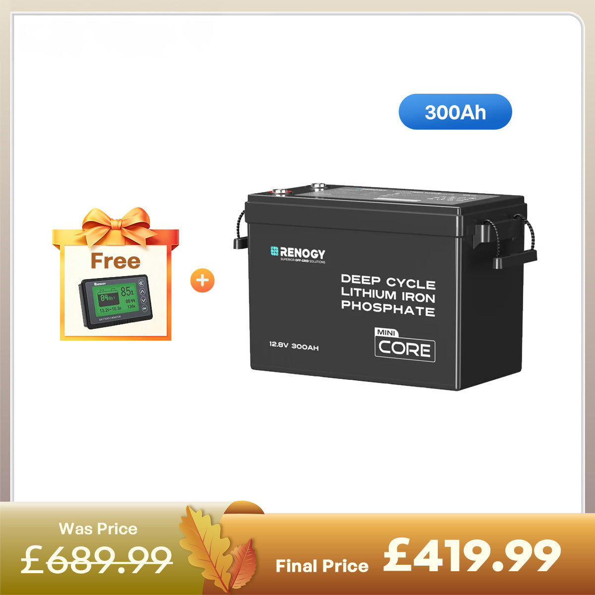 Core Mini - 12.8V 300Ah Lithium Iron Phosphate Battery with 500A Monitor