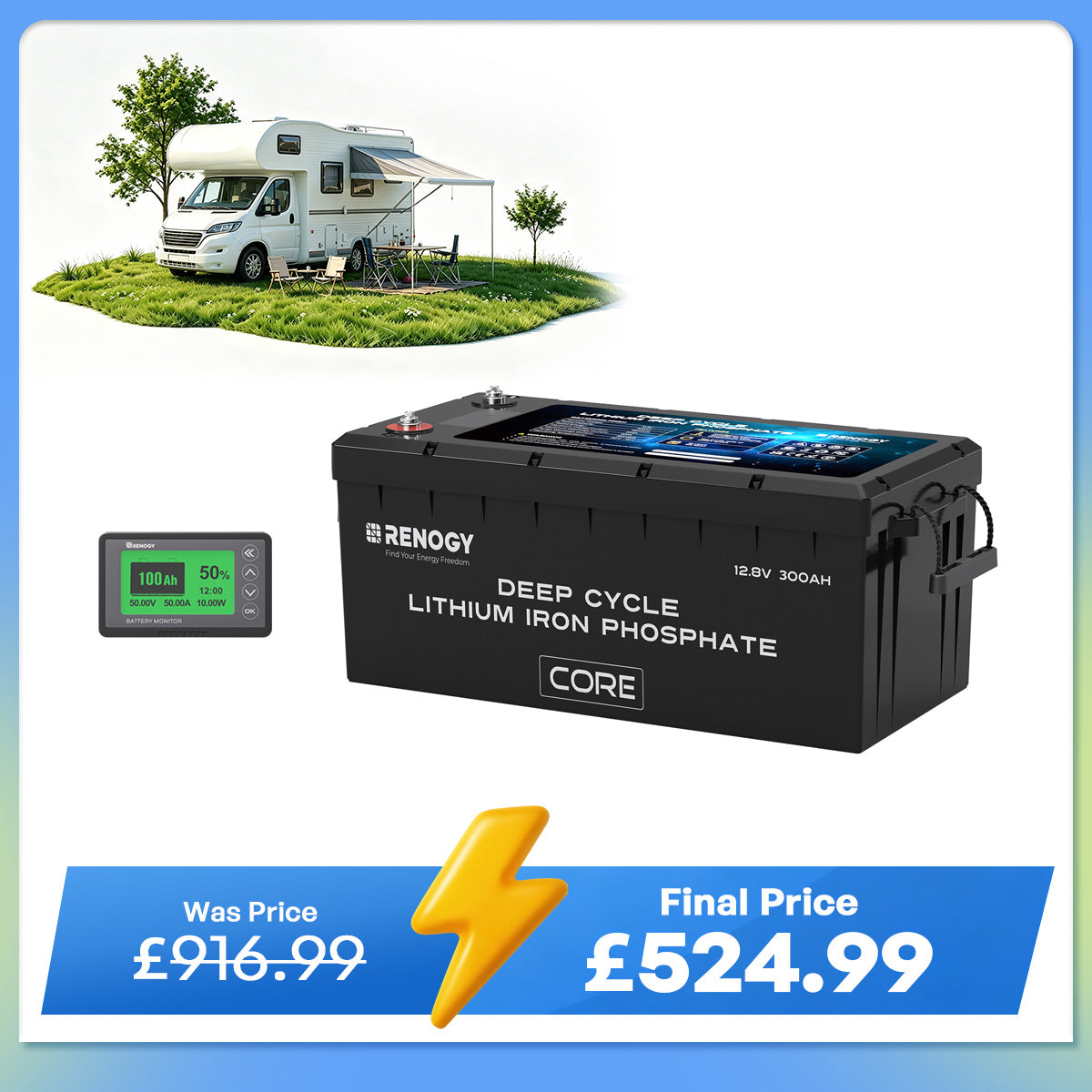 Core - 12V 300Ah Core Series Deep Cycle Lithium Iron Phosphate Battery w/Self-Heating