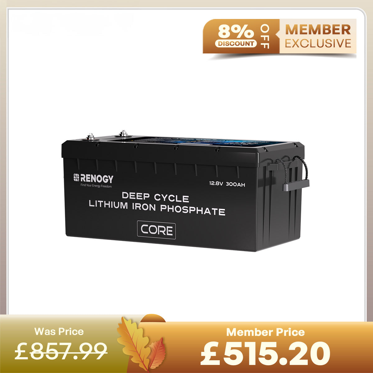 Core - 12V 300Ah Core Series Deep Cycle Lithium Iron Phosphate Battery w/Self-Heating