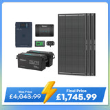 5.12kWh Hybrid Power System | 3000W Inverter Charger, 200Ah LiFePO4 Batteries