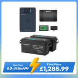 5.12kWh Hybrid Power System | 3000W Inverter Charger, 200Ah LiFePO4 Batteries
