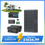 5.12kWh Hybrid Power System | 3000W Inverter Charger, 200Ah LiFePO4 Batteries