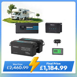 5.12kWh Hybrid Power System | 3000W Inverter Charger, 200Ah LiFePO4 Batteries