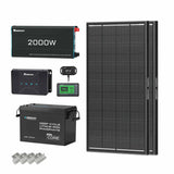 2.56kWh Motorhome Power Kit | 200Ah LiFePO4 Battery, 2000W Inverter