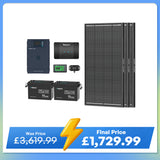 5.12kWh Hybrid Power System | 3000W Inverter Charger, 200Ah LiFePO4 Batteries