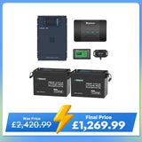 5.12kWh Hybrid Power System | 3000W Inverter Charger, 200Ah LiFePO4 Batteries