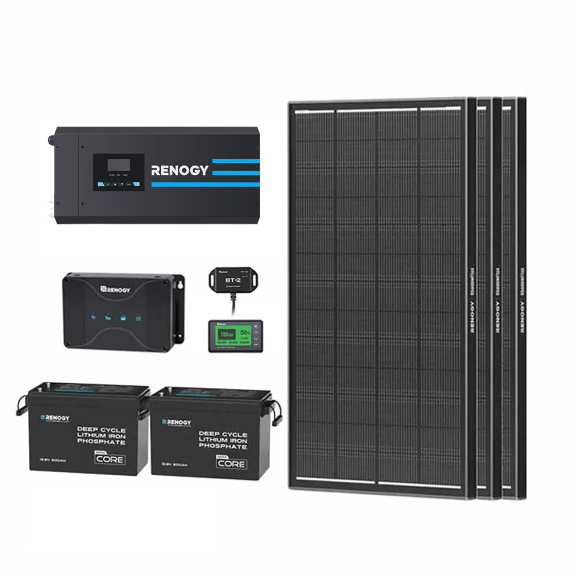5.12kWh Power System | 200Ah LiFePO4 Batteries, 3000W Inverter