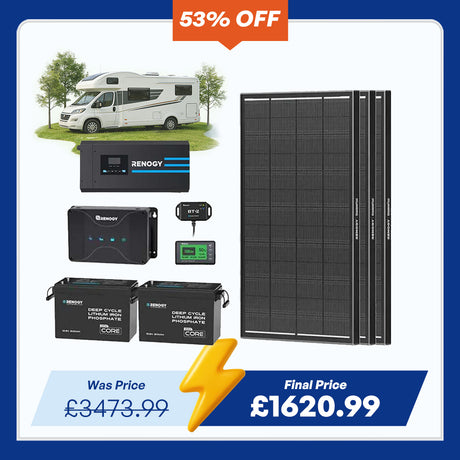 5.12kWh Hybrid Power System | 3000W Inverter Charger, 200Ah LiFePO4 Batteries