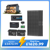 5.12kWh Hybrid Power System | 3000W Inverter Charger, 200Ah LiFePO4 Batteries