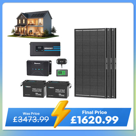 5.12kWh Hybrid Power System | 3000W Inverter Charger, 200Ah LiFePO4 Batteries