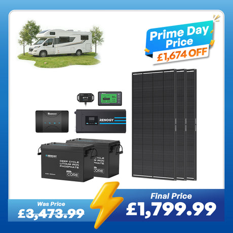 5.12kWh Hybrid Power System | 3000W Inverter Charger, 200Ah LiFePO4 Batteries
