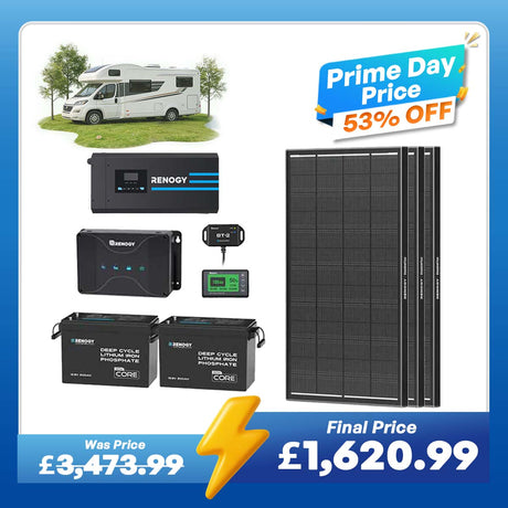 5.12kWh Hybrid Power System | 3000W Inverter Charger, 200Ah LiFePO4 Batteries