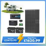 5.12kWh Hybrid Power System | 3000W Inverter Charger, 200Ah LiFePO4 Batteries
