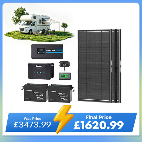 5.12kWh Hybrid Power System | 3000W Inverter Charger, 200Ah LiFePO4 Batteries