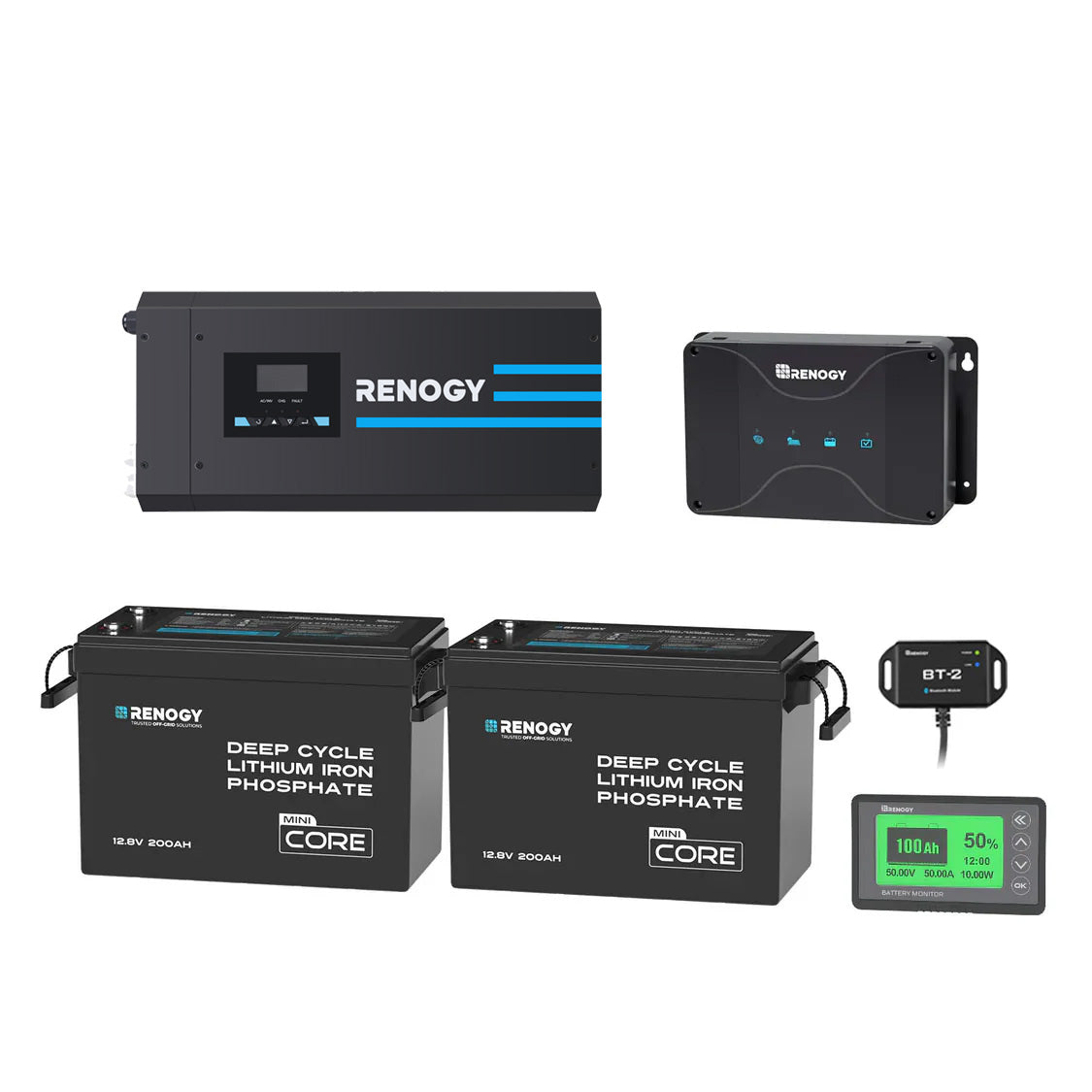 5.12kWh Power System | 200Ah LiFePO4 Batteries, 3000W Inverter